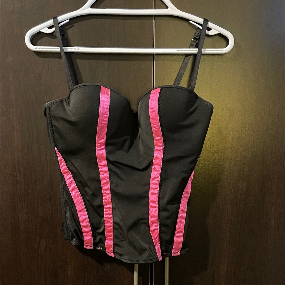 Source Unknown Black and Pink Bustier